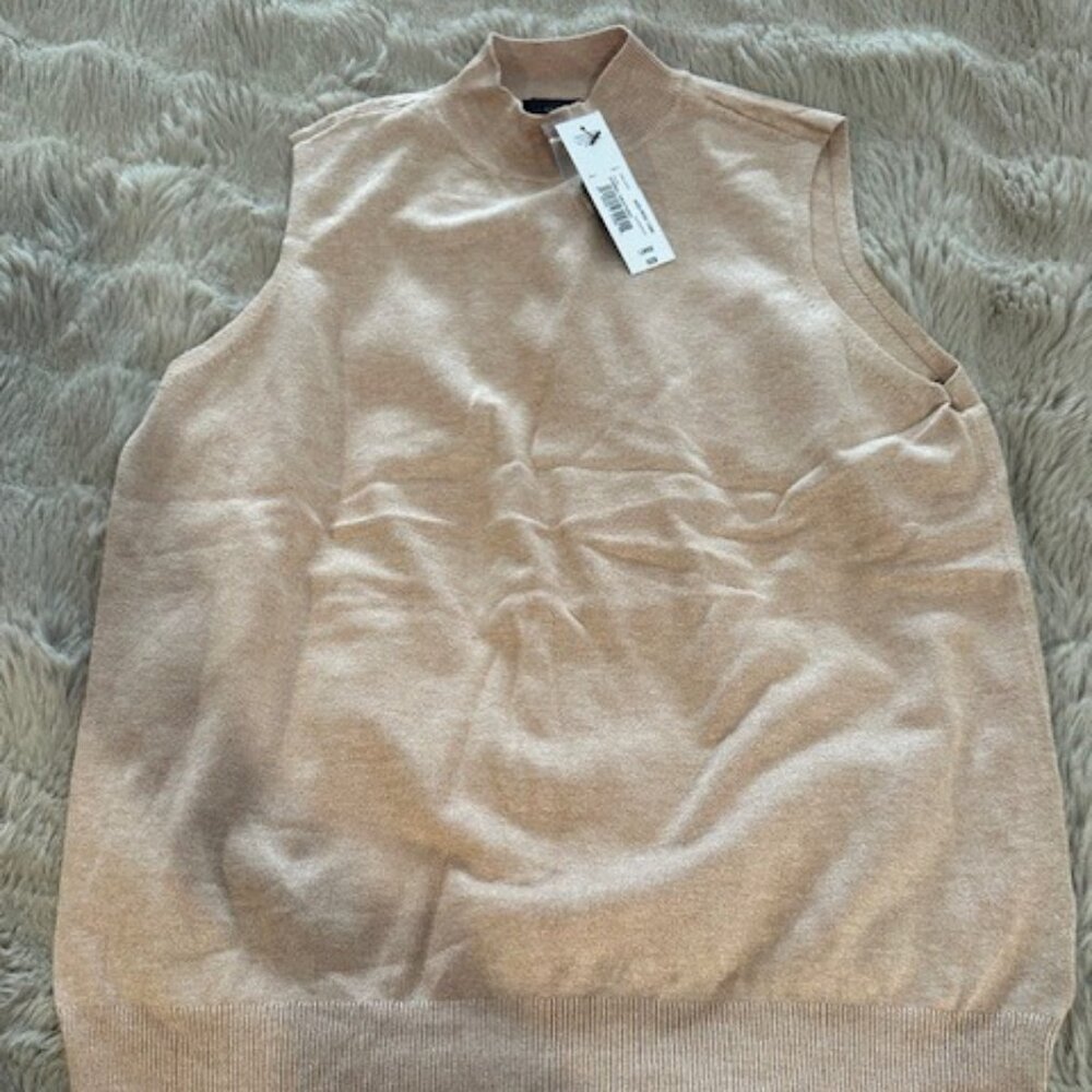 NWT Camel Sleeveless Mockneck Worthington L
